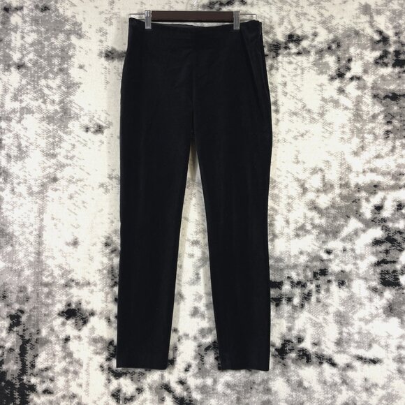 Lauren Ralph Lauren Pants Womens Size 6 Black Velour Skinny Stretch‎ - Picture 1 of 15